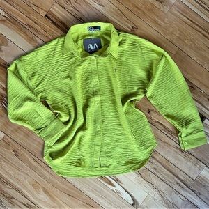 AVA Lime Green Button-Up Shirt